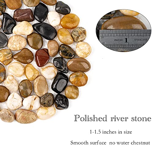 Qualdout River Rocks Stepping Stones Pavers Outdoor for Garden Walkway, Pebbles Polished Gravel for Yard Lawn Patio Pathway Landscaping, Set of 6 (Roundness) - Image 5
