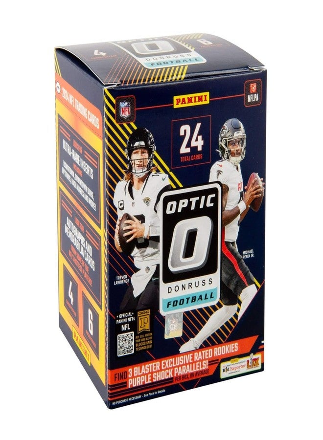 بانيني صندوق بطاقات التداول Panini Donruss Optic لكرة القدم لعام 2024 (إصدارات متوازية من Purple Shock) - Image 1