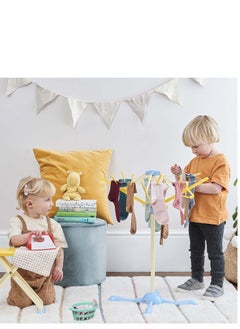 CASDON Wash Day Set: Toy Ironing Board And Washing Line With Pretend Steam Iron And Laundry Basket, For Children Aged 3+  - Image 2