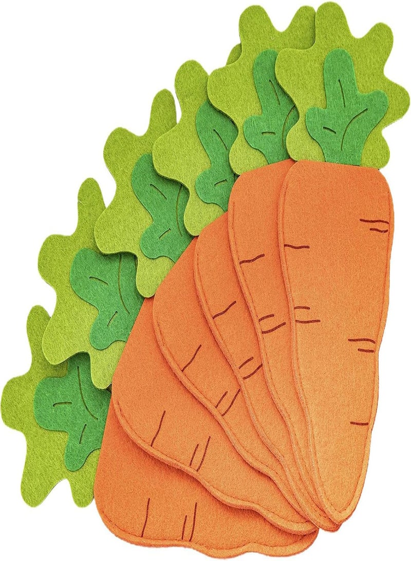 GGOOT Easter Carrots Cutlery Holder Pack of 6 Easter Cutlery Holders Made of Felt Easter Decorative Organiser Utensil Napkin Holder Bag for Easter Kitchen Dining Room Table Desktop Decoration  - Image 1