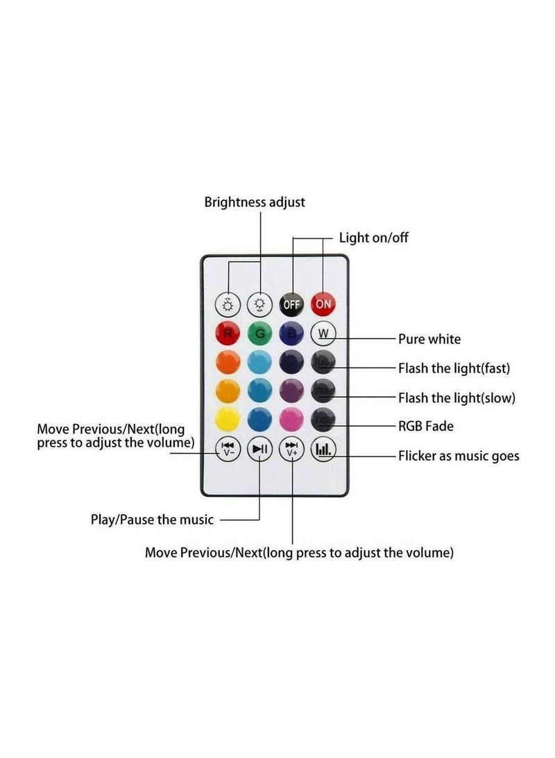 Led Music Light Bulb With Bluetooth Speaker Music Led Light Bulb Colorful Lamp With Remote Control For Home  Bedroom  Living Room  Party Decoration Smart Bulb Ceiling Lamp   White - Image 4