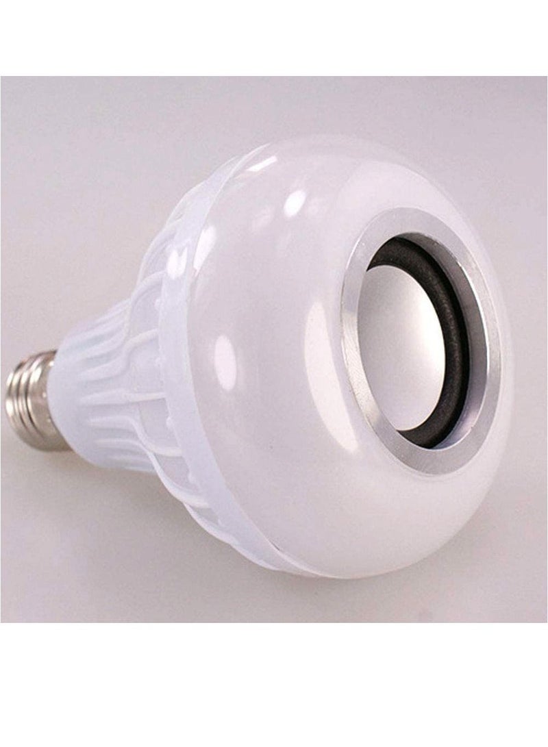 Led Music Light Bulb With Bluetooth Speaker Music Led Light Bulb Colorful Lamp With Remote Control For Home  Bedroom  Living Room  Party Decoration Smart Bulb Ceiling Lamp   White - Image 1