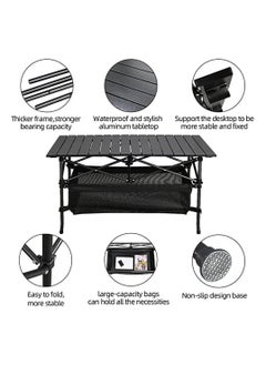 YQbest Lightweight Titanium Steel Portable Folding Roll Up Grill Camp Table with Carrying Bag for Beach Camping Picnic Fishing BBQ 120 * 55 * 62CM  - Image 4