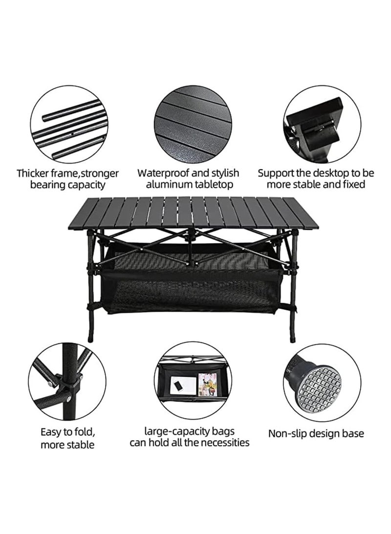 YQbest Lightweight Titanium Steel Portable Folding Roll Up Grill Camp Table with Carrying Bag for Beach Camping Picnic Fishing BBQ 120 * 55 * 62CM  - Image 3