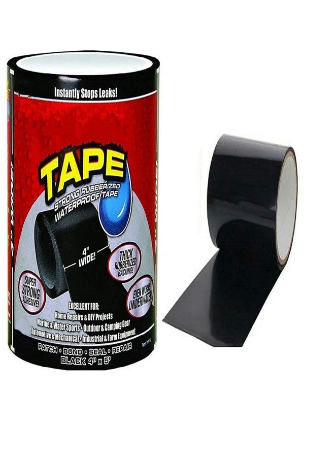 Hookcart Rubberized Waterproof Seal Tape,Seal Repair Tape, Super Strong Adhesive Sealant Tape to Stop Leakage of Kitchen Sink/toilet Tub, leak stop, stop leak tape, Black 4" X 5' (Big) - Image 2
