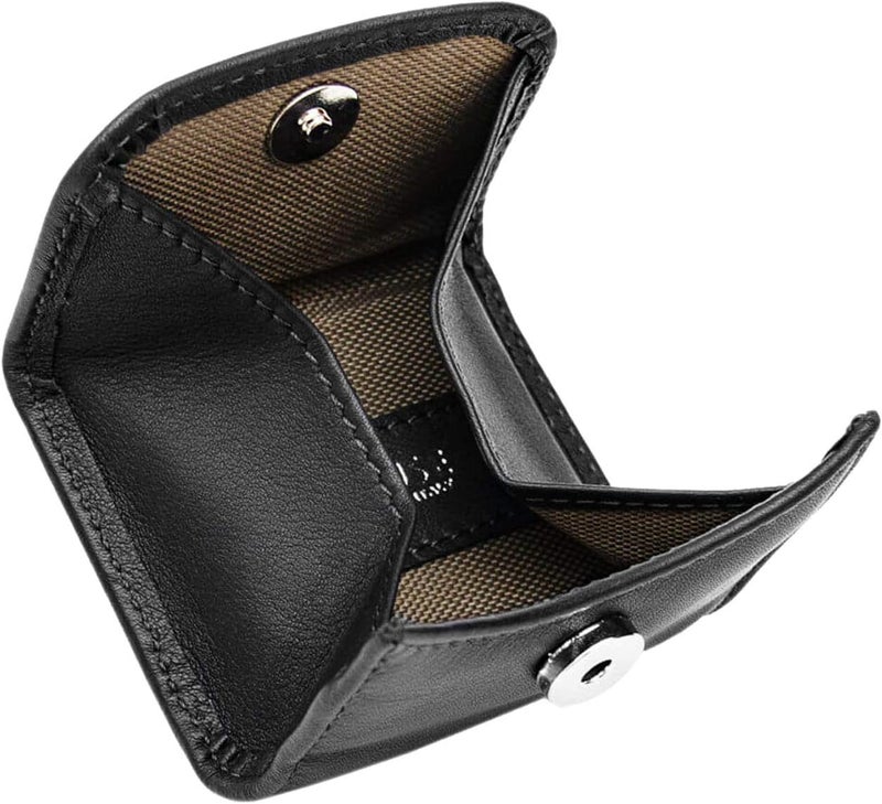 Maruse Slim Handmade Italian Leather Coin Purse for Women and Men - Black Small Coin Pouch with Magnetic Closure, Perfect Change Purse and Stylish Leather Pouch. - Image 1