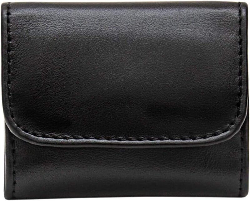 Maruse Slim Handmade Italian Leather Coin Purse for Women and Men - Black Small Coin Pouch with Magnetic Closure, Perfect Change Purse and Stylish Leather Pouch. - Image 2
