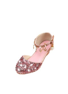 Best Gift Fashion Children High Heel Princess Kids Leather Shoes Summer New Girls Sandals Flower Casual Glitter Crystal Student Party Banquet Shoe  - Image 1