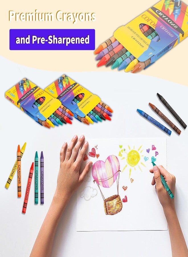 Loccmat Crayons 24 Pack 8 Colors, Bulk Crayons (192ct), Kids Party Favors & Classroom Supplies - Image 5