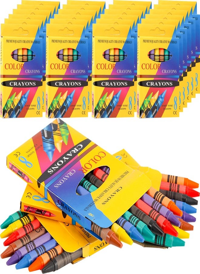 Loccmat Crayons 24 Pack 8 Colors, Bulk Crayons (192ct), Kids Party Favors & Classroom Supplies - Image 1