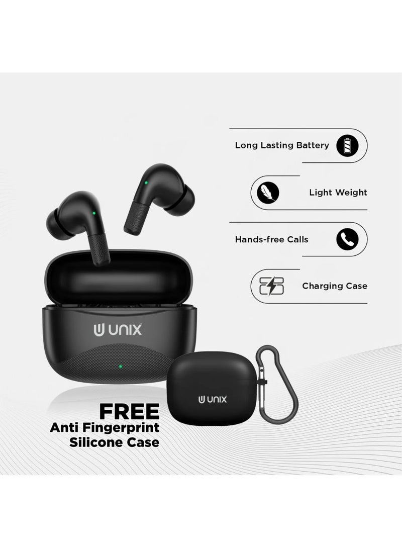 يونيكس Unix Airbuds Z3 Brizo - وقت تشغيل 48 ساعة، ENC، High Bass BT 5.4 سماعات أذن لاسلكية حقيقية مع حافظة سيليكون مجانية - Image 4