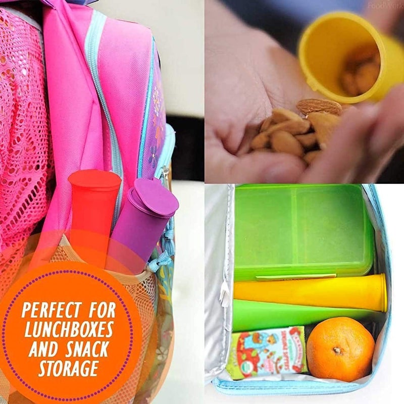 Helpcook Silicone Ice Pop Molds,BPA Free Popsicle Molds with Attached Lids,Reusable DIY Popsicle Molds for Kids,Set of 6 (Pure color) - Image 4