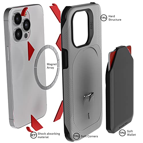 Ghostek EXEC iPhone 13 mini Case Wallet with Detachable Credit Card Holder for MagSafe Charging and Supports Magnetic Car Mounts Protective Cover Designed for 2021 Apple iPhone13mini (5.4 inch) (Gray) - Image 3