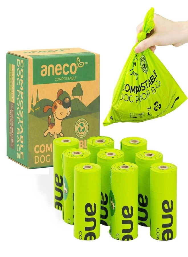 ANECO 100% Certified Home Compostable Dog Poop Bags (135 Count/9 Rolls), Large Poop Bags for Dogs & Cats, Extra Strong & Leak-proof Pet Waste Bags, California - Image 1