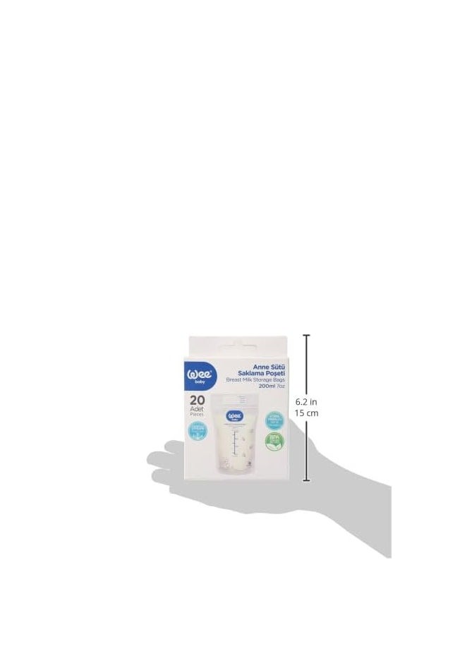 Wee baby - Wee Baby Breast Milk Storage Bags 20 bags 200ml - Image 1