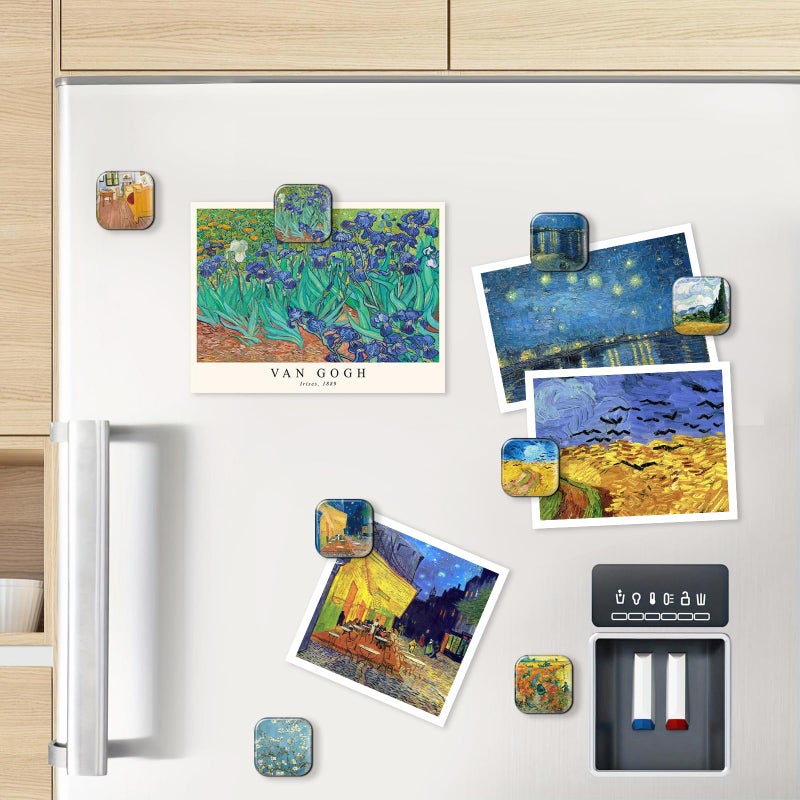 MORCART 16PCS Van Gogh Magnets for Fridge, Cute Locker Magnets Decorative for Refrigerator Whiteboard Cabinet Office Kitchen Blackboard Art for Adult - Image 3