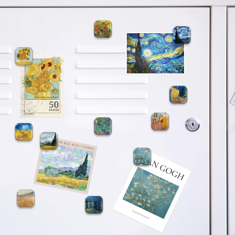 MORCART 16PCS Van Gogh Magnets for Fridge, Cute Locker Magnets Decorative for Refrigerator Whiteboard Cabinet Office Kitchen Blackboard Art for Adult - Image 4