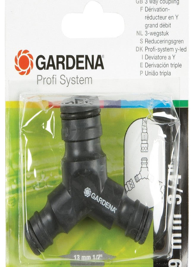 Gardena 3-Way Y Coupling 2934-20 | Durable Garden Hose Connector - Fits 19mm (3/4") & 13mm (1/2") Hoses | Frost/UV Resistant German-Made Irrigation Tool - Image 2