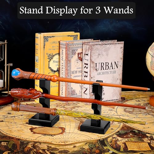 ChampWe Wizard Wand Display Stand Wooden Magic Wands Holder 3 Tiered for Collection Black - Image 2