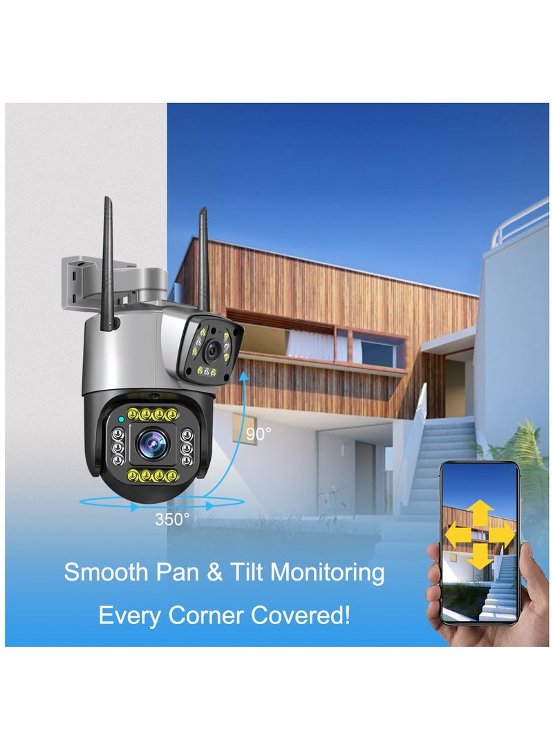AirYoung WiFi Smart Dual Camera with Dual Screen Auto Tracking Color Night Vision Outdoor 4MP Security IP CCTV Surveillance IPC360 - Image 5