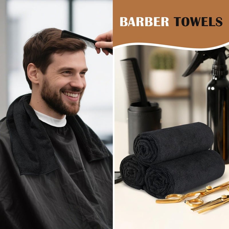 Orighty Salon Towels 24 Pack, Microfiber Hair Salon Towel 16 x 29 Inch, Super Soft and Absorbent Black Towels for Salon, Hand, Gym, Bath, Spa and Home Hair Care, Not Bleach Proof - Image 3