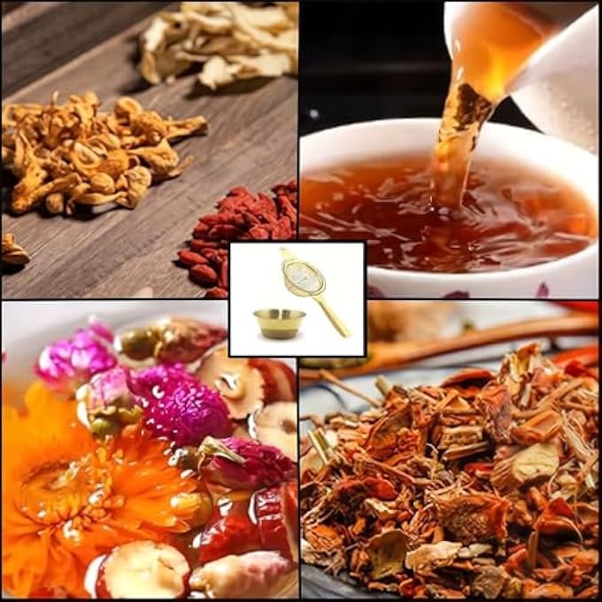 Bukela Tea Strainer For Loose Tea Stainless Steel Tea Filter With Drip Bowl Stainless Steel Extra Fine Mesh Tea Strainer For Loose Leaf Leaf Filter Kitchen Tool With Long Handle And Stand Gold - Image 4