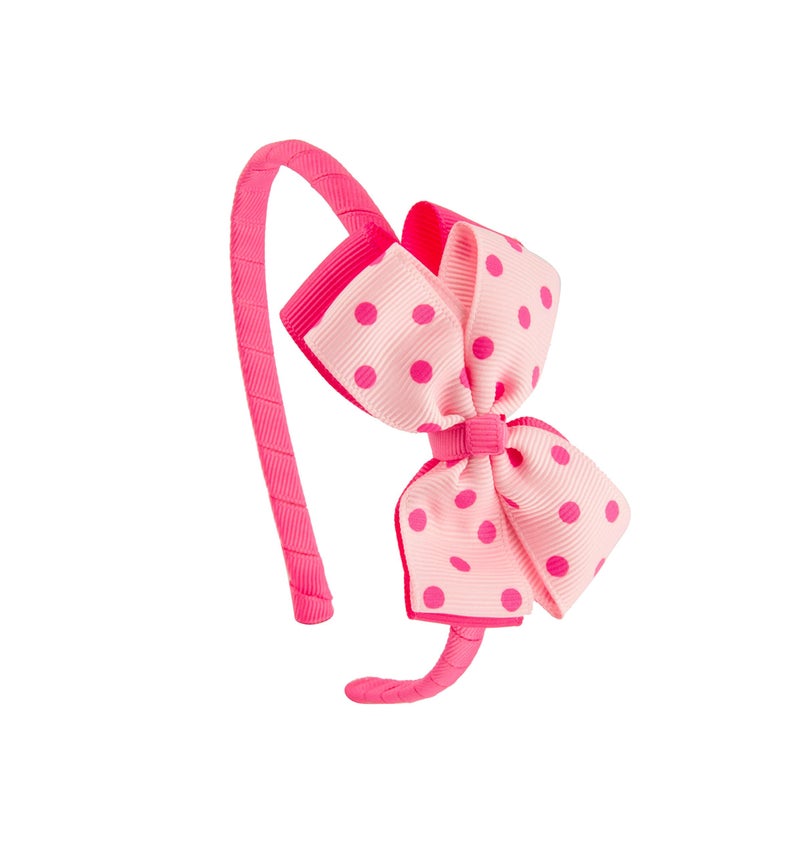 Babies Bloom Hair Band Set for Girls (Dark and Pink Dots)(Set of 5 pcs) - Image 2