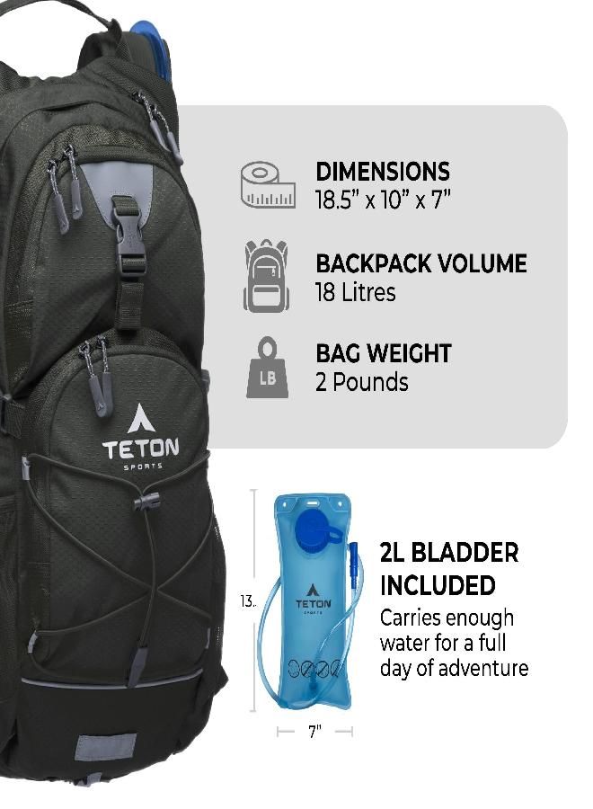 TETON Sports Sports Oasis 18L Hydration Pack With Free 2-Liter Water Bladder; The Perfect Backpack For Hiking, Running, Cycling, Or Commuting - Image 2