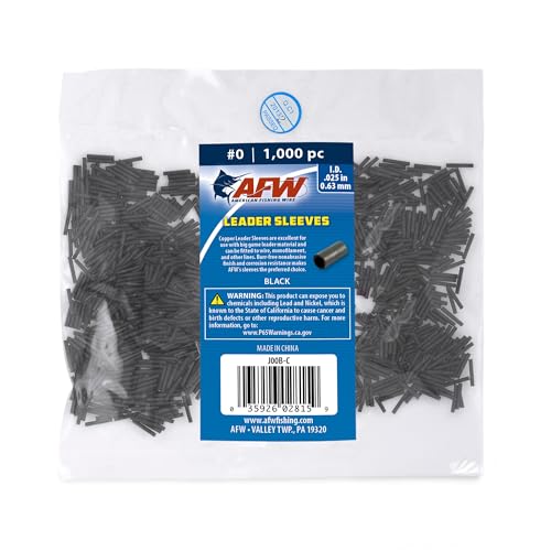 AFW American Fishing Wire Single Barrel Crimp Sleeves Size 0025 Black 1000 pc - Image 1