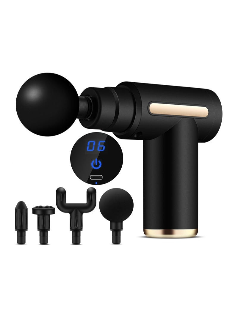 general Mini massager fascia gun charging fascia gun direct supply muscle fitness neck gun electric vibrator exercise muscle relaxation Black - Image 1