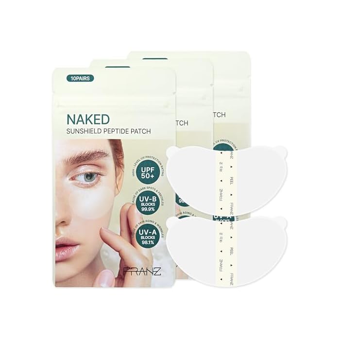 Invisible UV Sun Patches Face, UPF 50+ Golf Patches (30 Pairs Season Pack) | 0.013mm clear film + Peptide Essence, UPF 50+ material-tested. Best per-patch value, 60 patches for the season