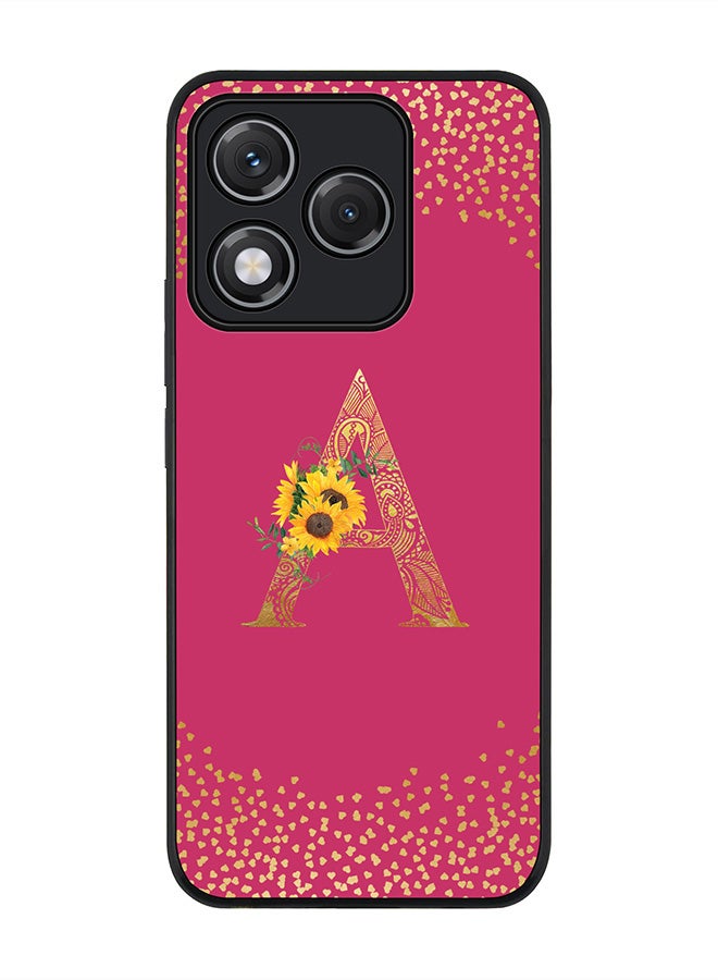 Stylizedd For Honor 400 Lite Case,Slim fit Camera Protection, Shockproof Thin Phone cover  - Custom Floral Monogram - A ( Deep Pink )