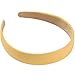WantGor 1 Inch PU Leather Headband Wide Padded Hairband Fashion Hair Bands Cute Womens Headbands Holiday DIY Hair Accessories Yellow - Image 2