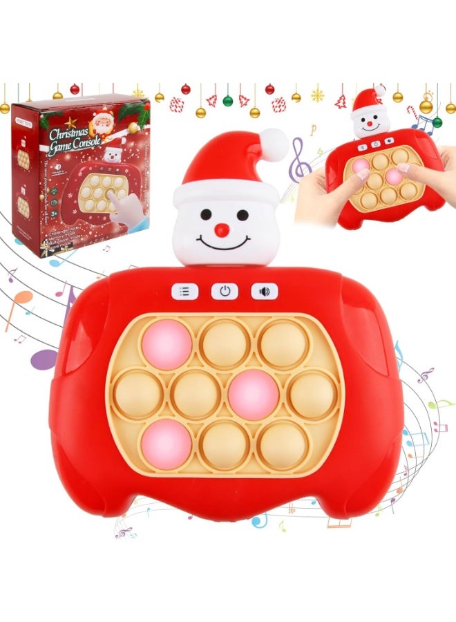 سنو مان لعبة رجل الثلج بوب ات الضوئية - جهاز تحكم ألعاب بوب ات، لعبة ألغاز سريعة، لعبة دفع الفقاعات لتخفيف التوتر للبالغين والأطفال، 4 أوضاع (أحمر) - Image 1