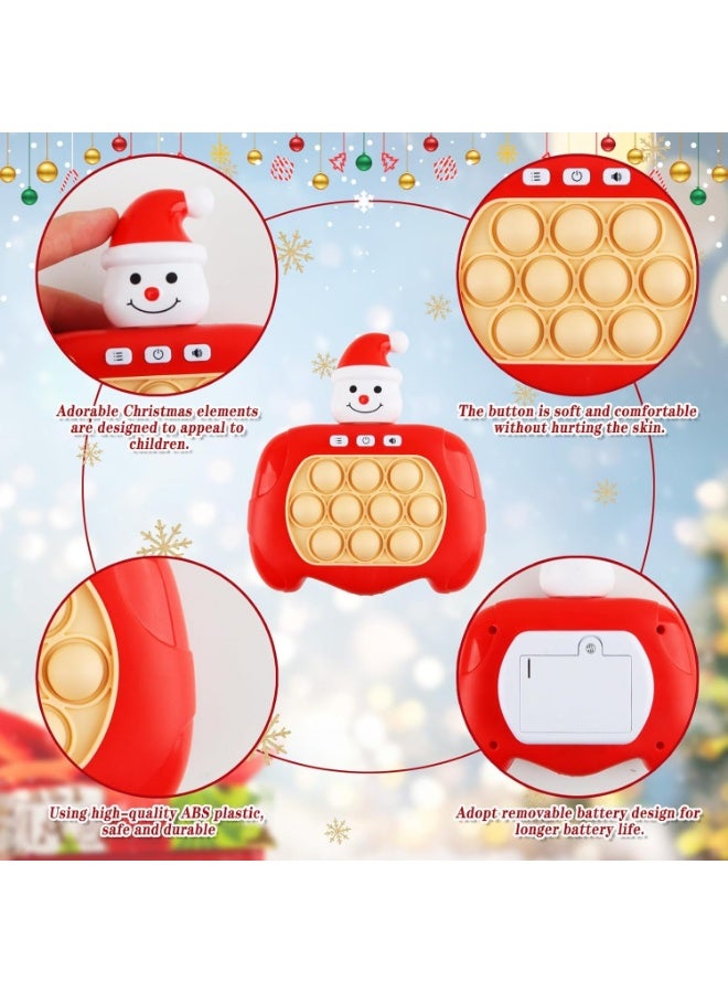سنو مان لعبة رجل الثلج بوب ات الضوئية - جهاز تحكم ألعاب بوب ات، لعبة ألغاز سريعة، لعبة دفع الفقاعات لتخفيف التوتر للبالغين والأطفال، 4 أوضاع (أحمر) - Image 3