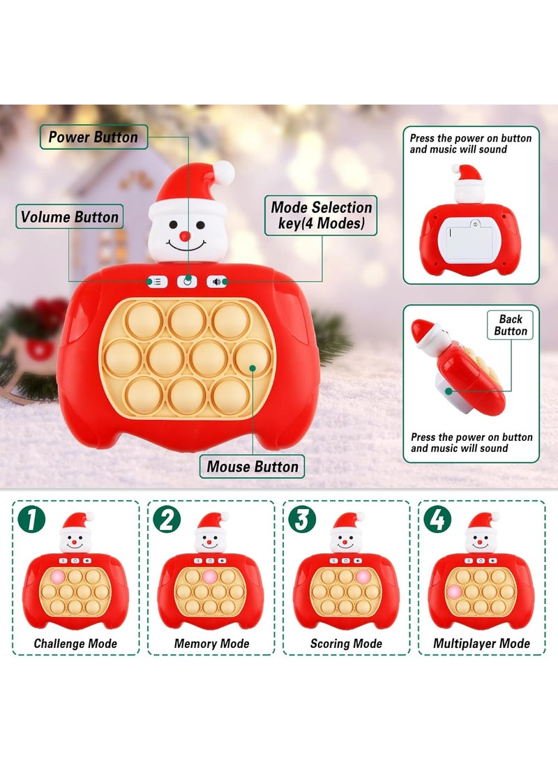 سنو مان لعبة رجل الثلج بوب ات الضوئية - جهاز تحكم ألعاب بوب ات، لعبة ألغاز سريعة، لعبة دفع الفقاعات لتخفيف التوتر للبالغين والأطفال، 4 أوضاع (أحمر) - Image 4