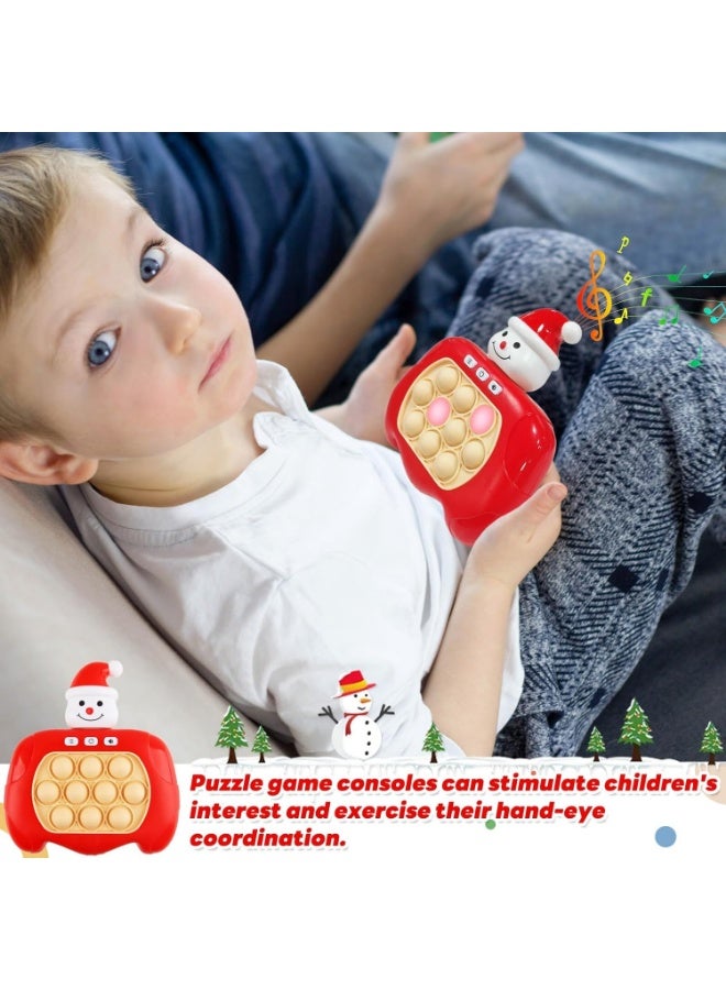 سنو مان لعبة رجل الثلج بوب ات الضوئية - جهاز تحكم ألعاب بوب ات، لعبة ألغاز سريعة، لعبة دفع الفقاعات لتخفيف التوتر للبالغين والأطفال، 4 أوضاع (أحمر) - Image 5