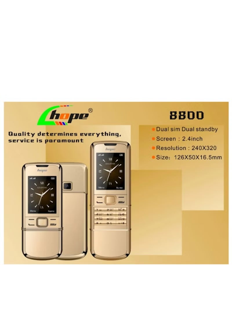 Hope Gold Luxury Slider Classic Mobile Phone – Premium Vintage Design, Elegant Metallic Finish, Compact Retro Cell Phone - Image 2