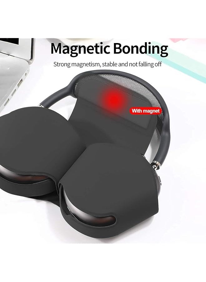 Compatible With Smart Case For Airpods Max Automatic Sleep Function Protective Headphones Case Cover Scratch Proof Travel Carrying Case Airpods Max Accessories For Airpod Max Black