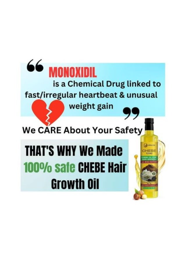 AMALICO Chebe Oil for Hair Growth with SHEA BUTTER - Ready-to-Use Authentic African Chebe Powder for Hair Growth, Shea Butter, Palm Oil, Almond Oil, Olive Oil, Ostrich Oil 250 ML - Image 5