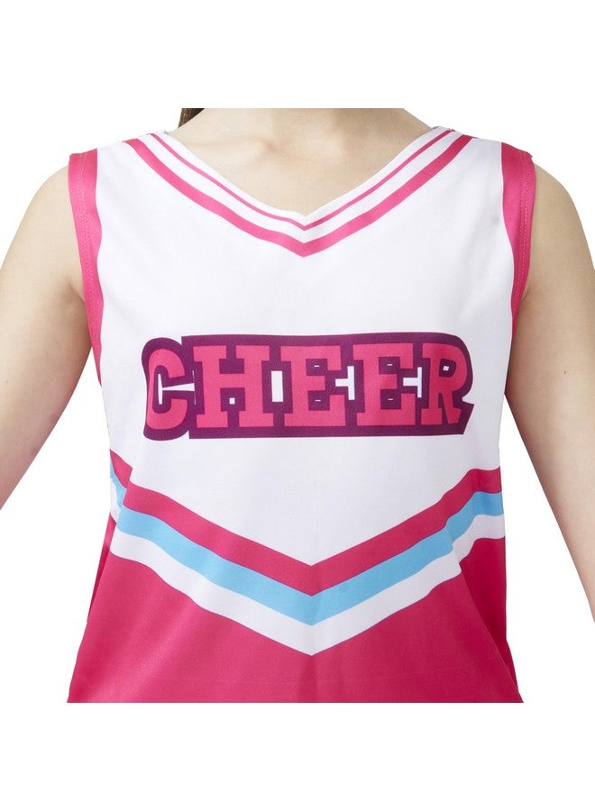 Spooktacular Creations Spooktacular Creations Halloween Girl Cheerleader Costume, Pink Cheer Uniform Set, Cute Cheerleading Outfit with Accessories for Halloween Dress-Up, High School Themed Party (Medium, 8-10 yrs)  - Image 3