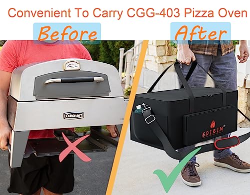 EDIBIN Pizza Oven Plus Carry Bag for Cuisinart CGG-403 3-in-1 Grill,Heavy Duty 600D Waterproof Pizza Oven Plus Grill Cover for Cuisinart CGG-403 3 in 1 Grill - Image 2