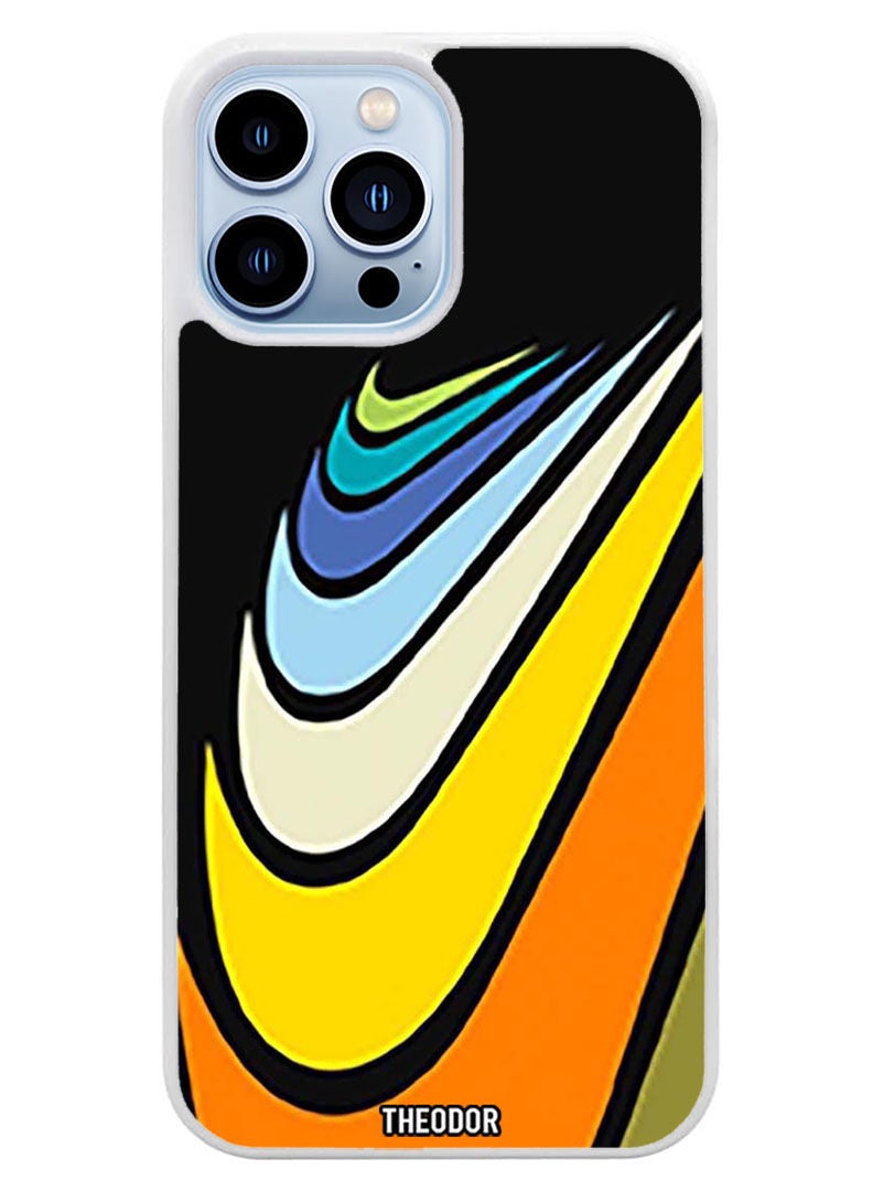 Theodor غطاء حماية لجهاز آبل آيفون 14 برو نايك (حافة بيضاء) - Image 1