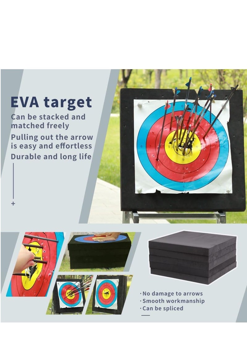 غاز هدف رماية بالقوس والسهم عالي الكثافة من مادة EVA - مقاس كبير 50×50×5 سم - يحتوي على 10 أوراق هدف و4 دبابيس - هدف قوس وسهم خفيف الوزن ومتين لممارسة الرماية في الفناء الخلفي - Image 5