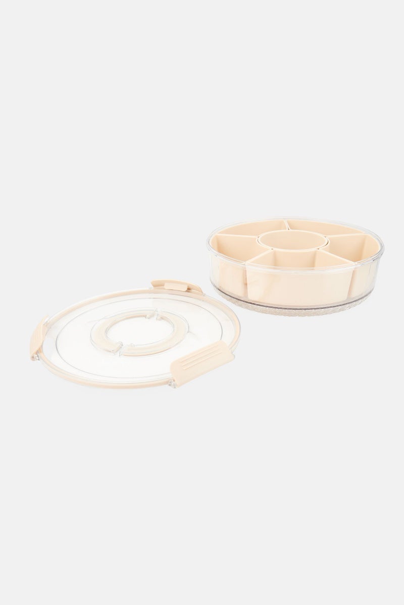 COOK WITH COLOR 6 Compartments Rotating Snack Tray , Beige - Image 2