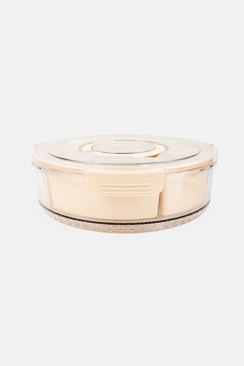 COOK WITH COLOR 6 Compartments Rotating Snack Tray , Beige - Image 1
