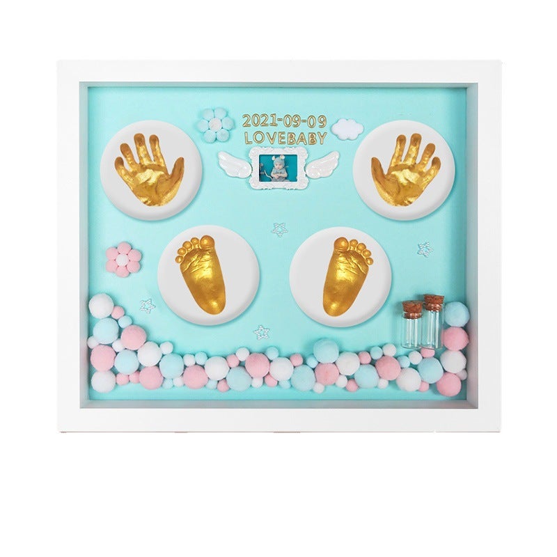 Baby'S Hand And Foot Print Children'S Hand And Foot Print Pour Newborn Baby'S Hundred Days Full Moon Gift One Year Old Memorial Diy Po Frame - Image 5