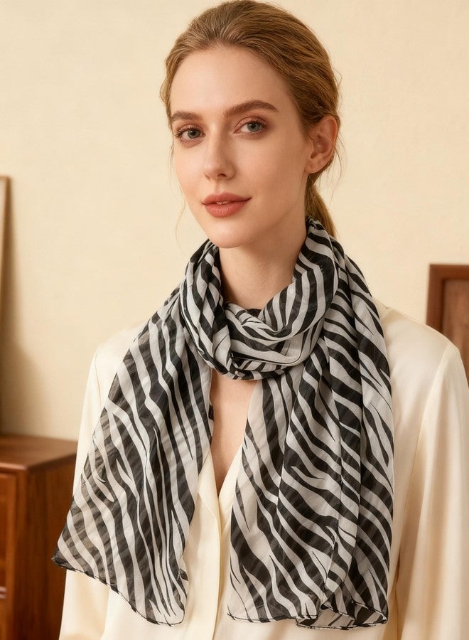 Mealah Womens-Zebra Shawl Scarf - Lightweight Wrap Scarves Shawl Large Stripe Sunscreen Scarve for Spring Summer Travel - Image 4