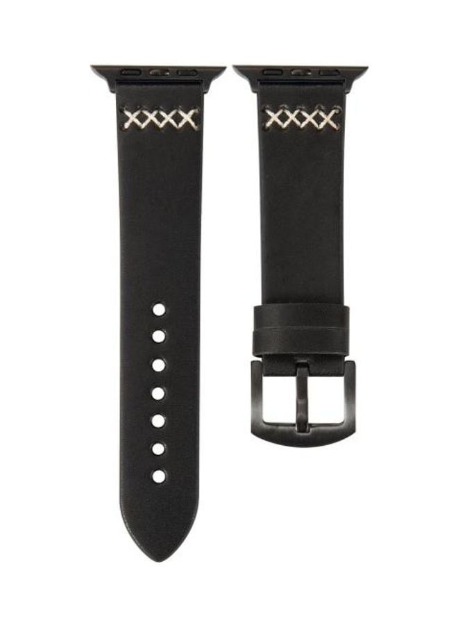 NIBEMINENT Watchband For Apple Watch Series 7 6 & SE 5 4 3 2 1 Black