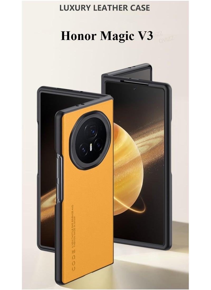 general Leather Case Compatible with Honor Magic V3 Carbon Fiber Shockproof Hard PC Frame Luxury Phone Cover For Honor Magic V3 - Image 2